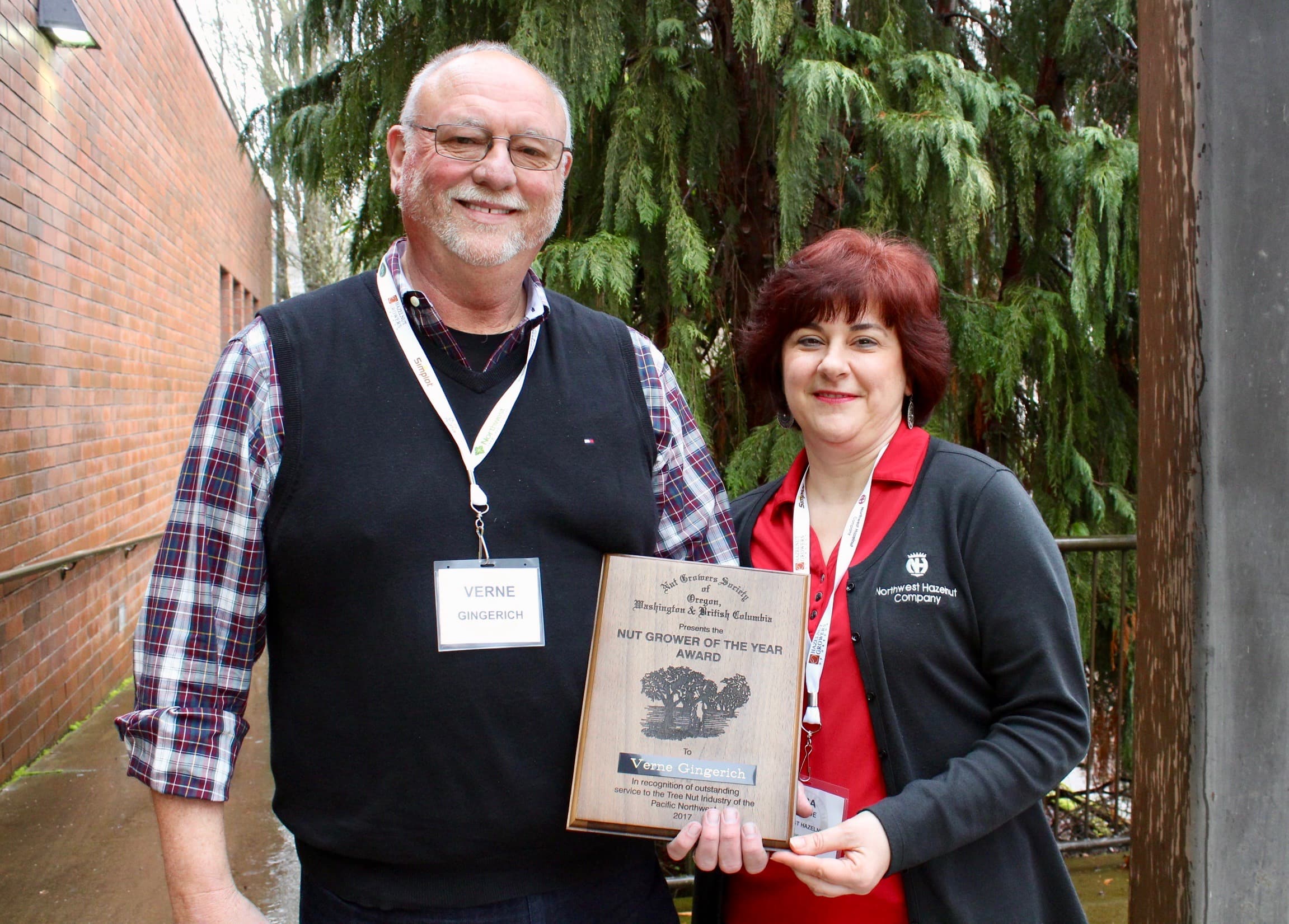 Congratulations Hazelnut Grower of the Year Verne Gingerich!